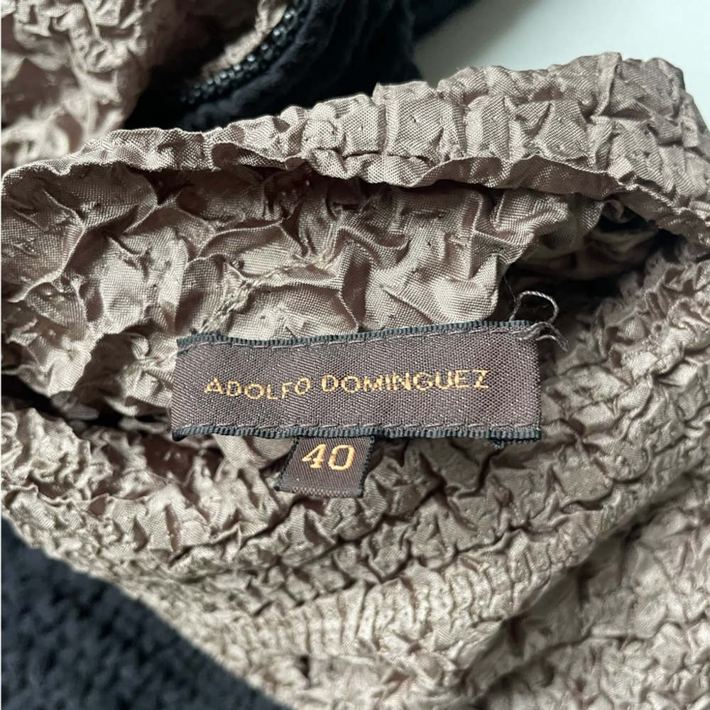 Adolfo Dominguez Black beige Bomber Jacket reversible medium hooded - Picture 4 of 9
